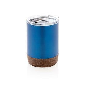 Vakuum-Tasse mit Kork-Details, blau
