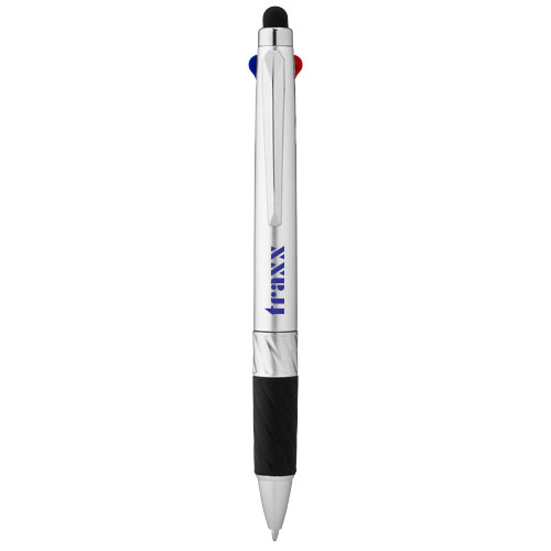 Burnie Stylus Kugelschreiber mit mehreren Farben in silber als Werbegeschenk (Abbildung 3)