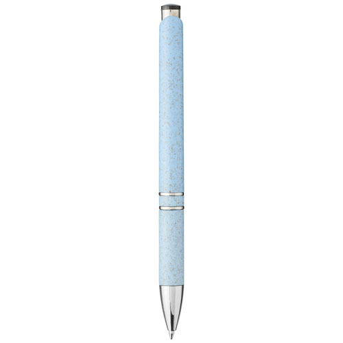 Moneta Druckkugelschreiber aus ABS-Kunststoff mit Weizenstroh in blau als Werbegeschenk (Abbildung 7)