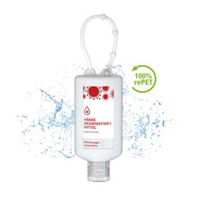 Hände-Desinfektionsgel (DIN EN 1500), 50 ml Bumper frost, Body Label (R-PET)