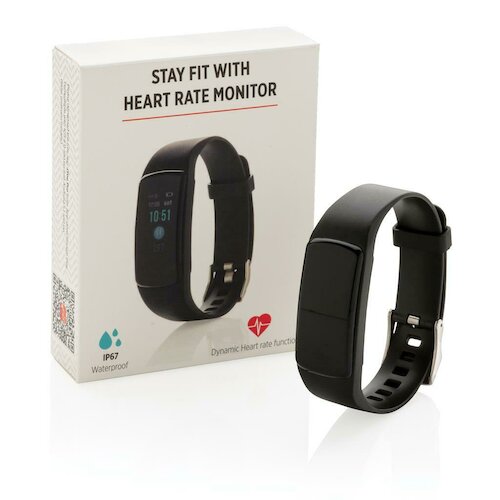Stay Fit Activity-Tracker mit Herzfrequenzmessung, schwarz in schwarz als Werbegeschenk (Abbildung 6)
