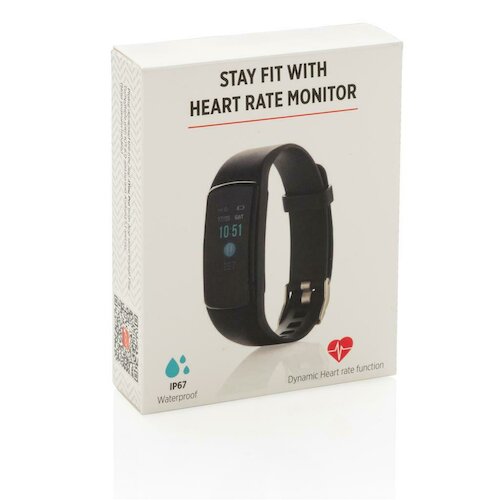 Stay Fit Activity-Tracker mit Herzfrequenzmessung, schwarz in schwarz als Werbegeschenk (Abbildung 7)
