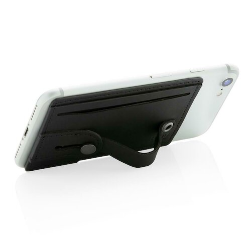 3-in1-RFID Kartenhalter für Ihr Smartphone, schwarz in schwarz als Werbegeschenk (Abbildung 3)