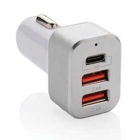 30W Triple Output Car-Charger mit PD, weiß