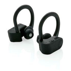 TWS Sport-Ohrhörer mit Ladebox, schwarz