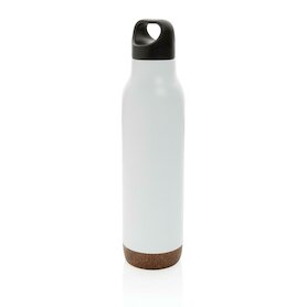 Auslaufsichere Vakuum-Flasche mit Kork, weiß