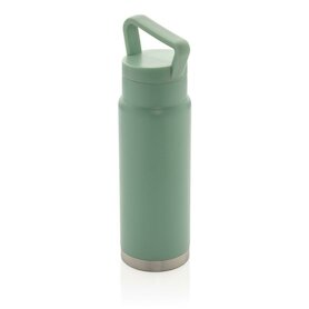Auslaufsichere Vakuum-Flasche mit Tragegriff, grün