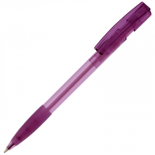 Kugelschreiber Nash Transparent in Transparent Violett als Werbegeschenk (Abbildung 1)
